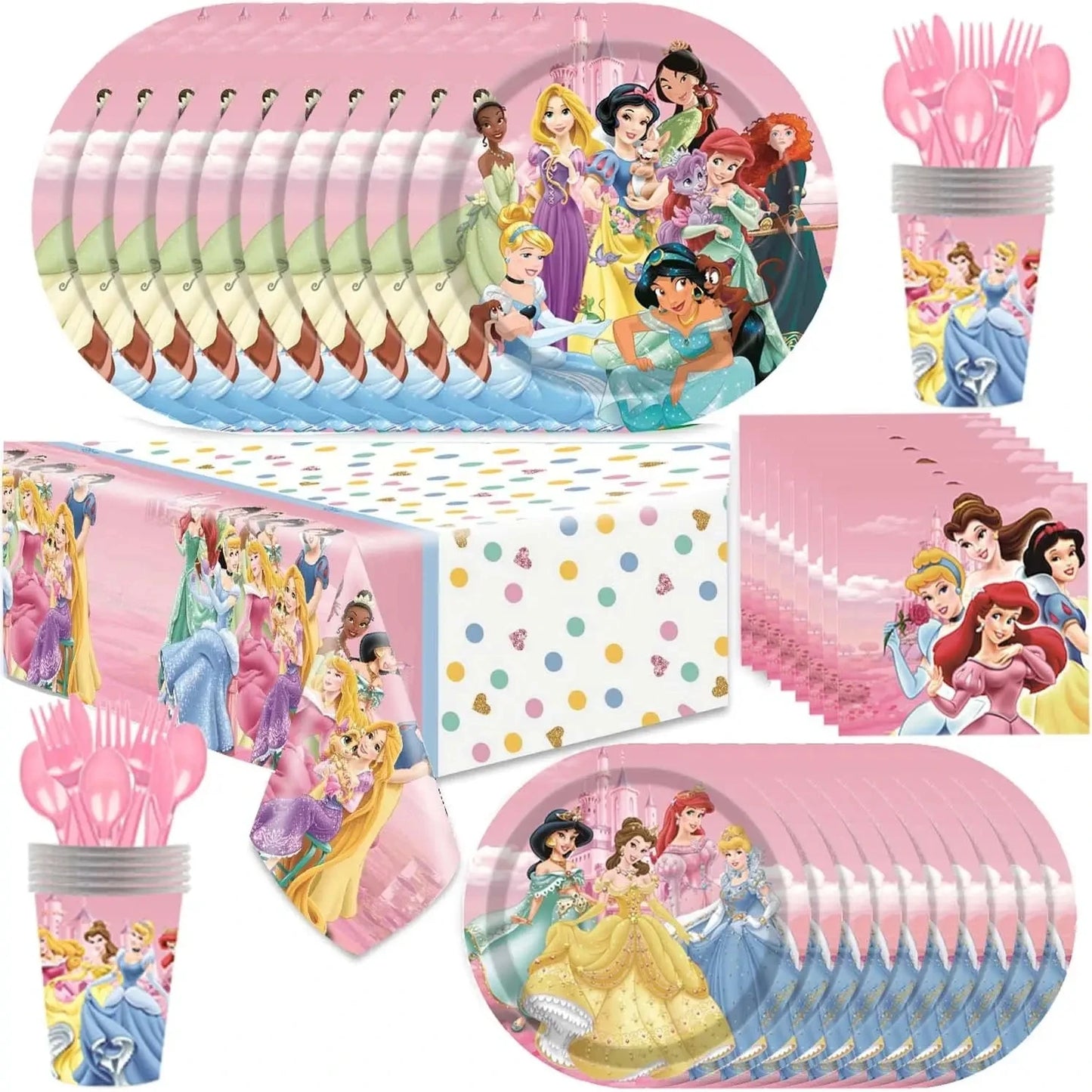 Disney Princess Theme Party Disposable Tableware