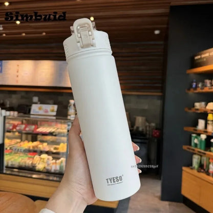 600ML/750ML Tyeso Thermos Bottle with Straw Stainless Steel Vacuum Flask Insulated Water Bottle Travel Cup Mug Termica